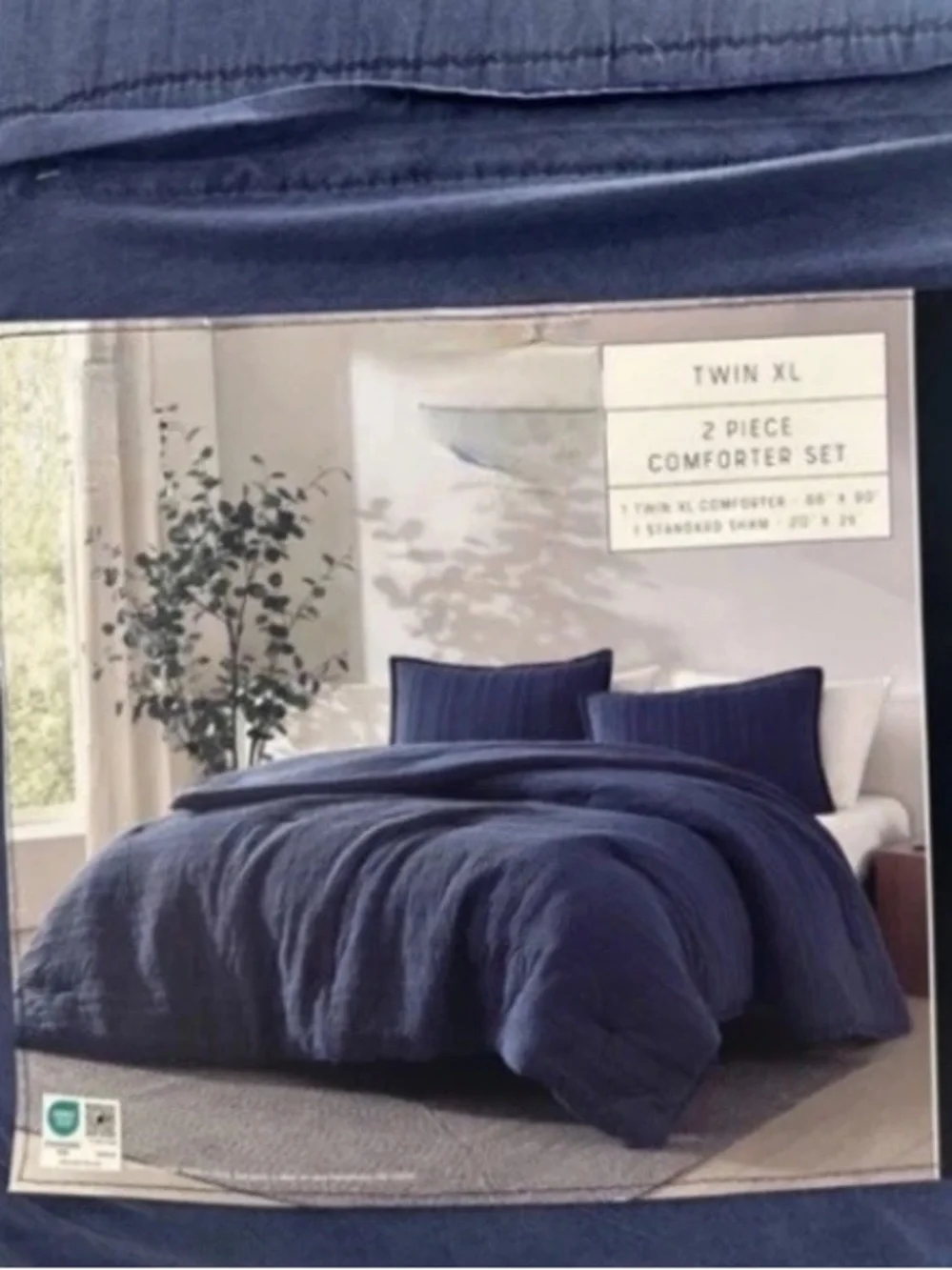 Max Studio Blue Twin XL Comforter Set 66”x90”
